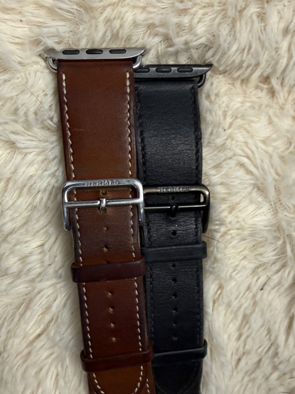 2 Leather Hermes Apple watch band